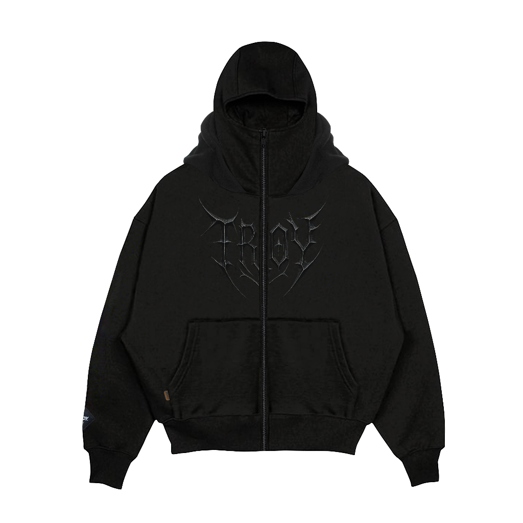 Troy Company Hoodie Zipper Balaclava Black Mythic Beast - Hoodie Zipper Ninja Balaclava Hitam ZBH 3178