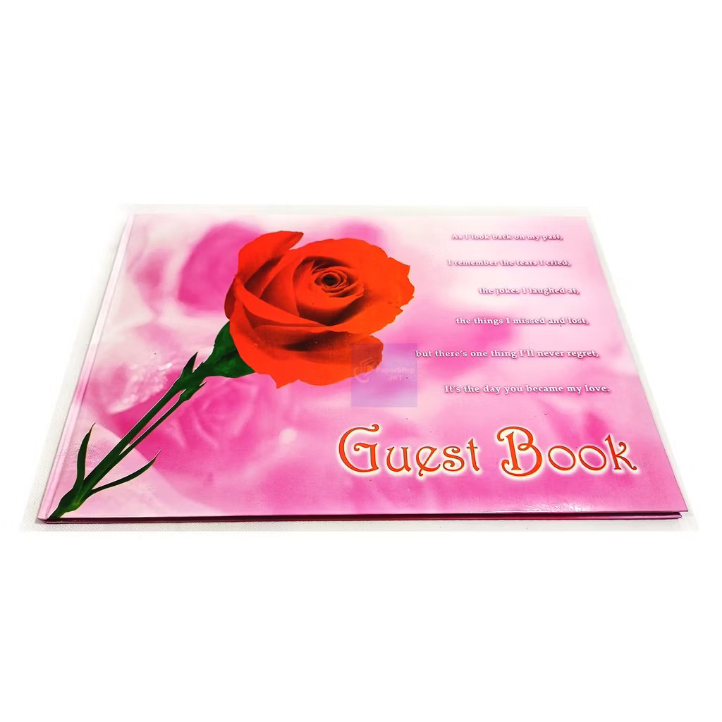 

KENKO - Buku Tamu Motif Kembang Pink Tebal || Jual murah