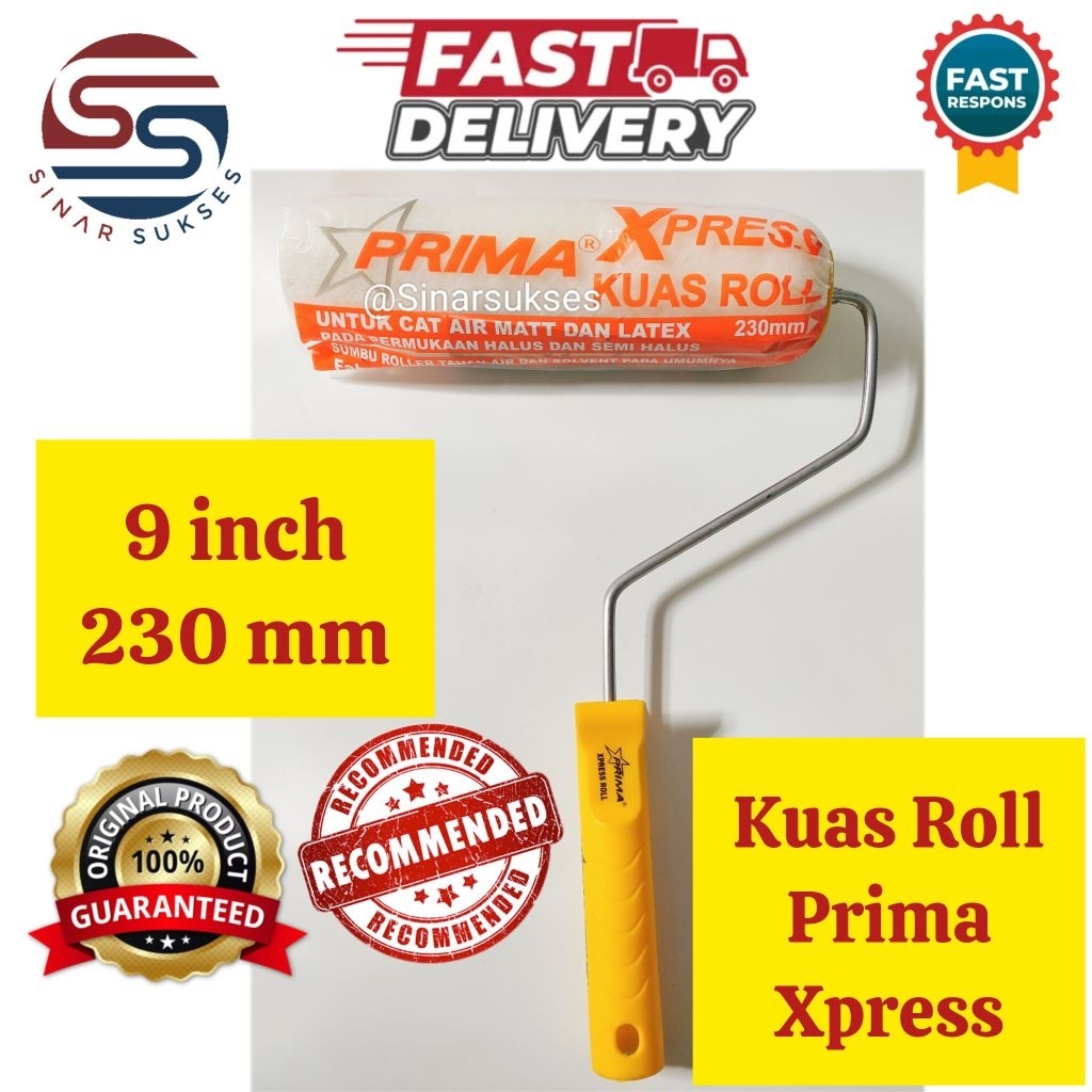 Kuas Roll Cat Prima Xpress 9 inch 230 mm/ Kuas Roll Cat Tembok Prima Express/Kuas Roll Cat Dinding/ 