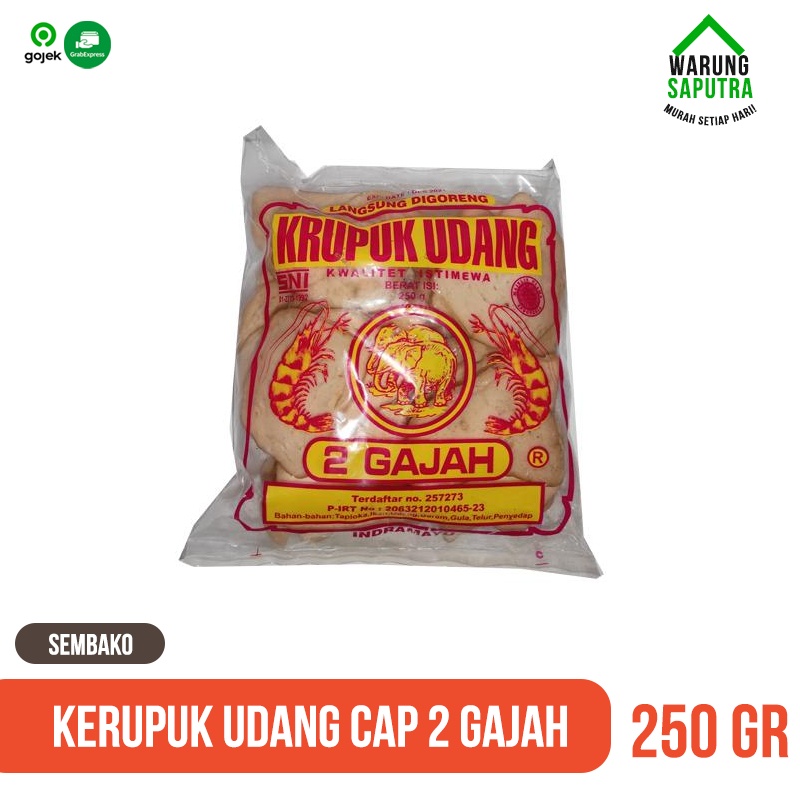 

Krupuk Udang / Kerupuk Udang cap 2 Gajah 250 g