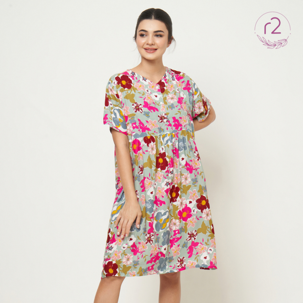 Daster Celine by r2hijabofficial/Long Dress / Daster Rayon Premium /Busui Bumil friendly