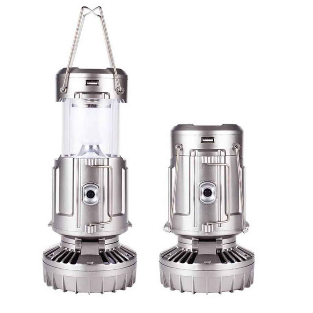 Lampu Solar 2 in 1 in Line Badge Lampu Camping  Lampu Portable Lampu Kipas Emergency LED GSH 9299