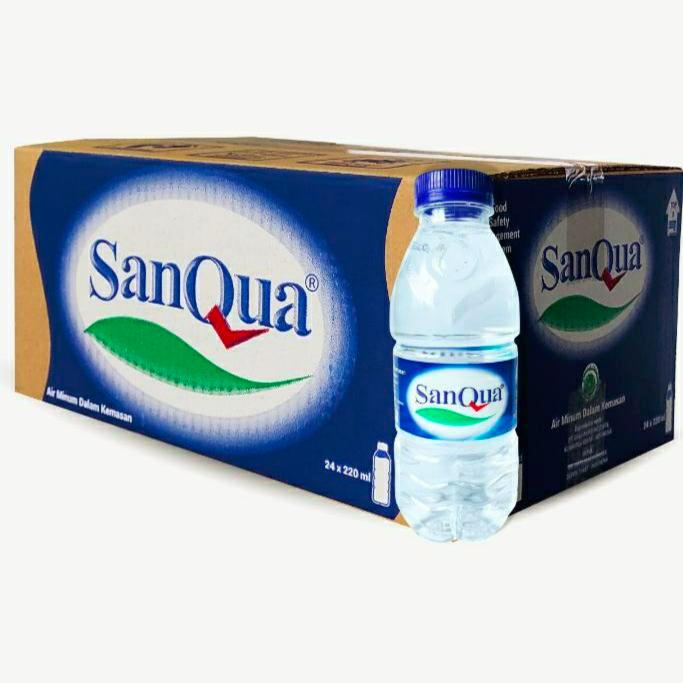

SANQUA BOTOL 220 ml, sanqua botol 1 dus, air mineral kemasan