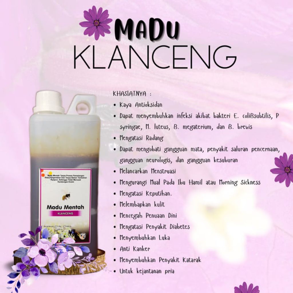 

[Raw Honey] Madu MENTAH Madu Klanceng 1kg Asli 100%