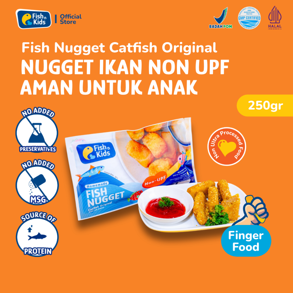 

Fish n Kids - Nugget Lele Original 250 gr Non MSG - Homemade Non UPF BPOM HALAL