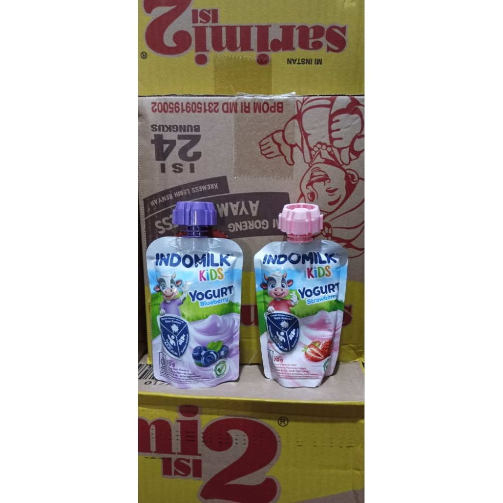 

Indomilk kids yoghurt 70gr bluberry /strawberry
