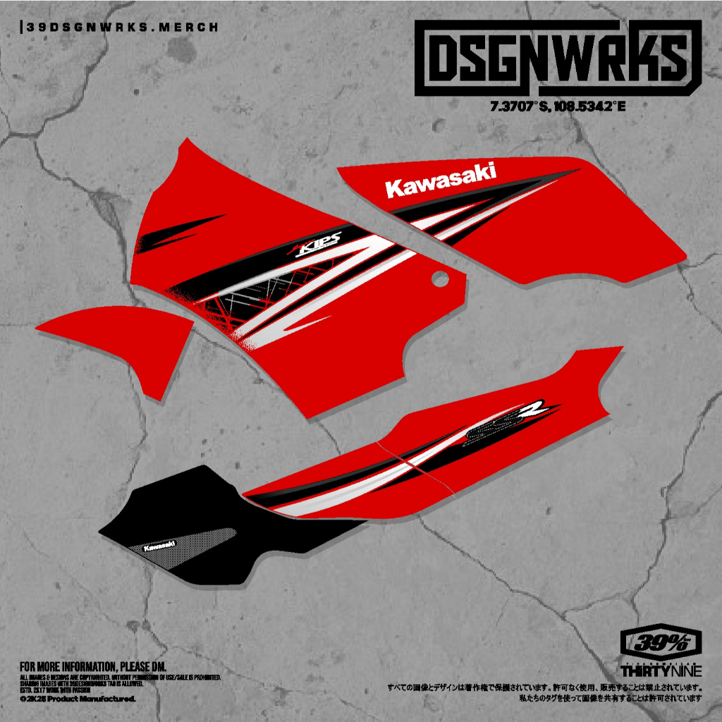 STIKER STRIPING MOTOR CUSTOM Kawasaki Ninja 150 SSR Motif Simple Custom