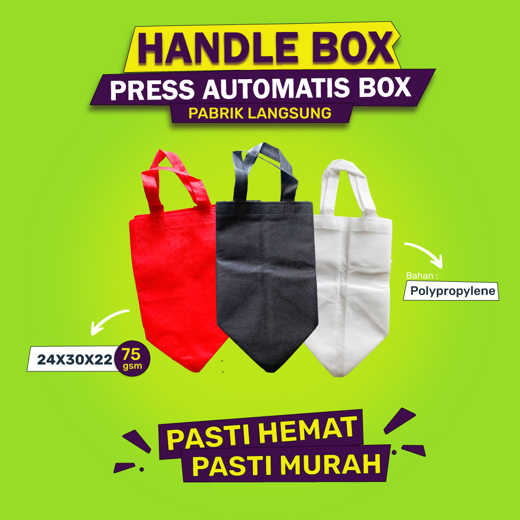 

Goodie Bag Tas Kain Spunbond Tas Spunbond 24x22X28 Cm (ISI 12 PCS-HBPA26)