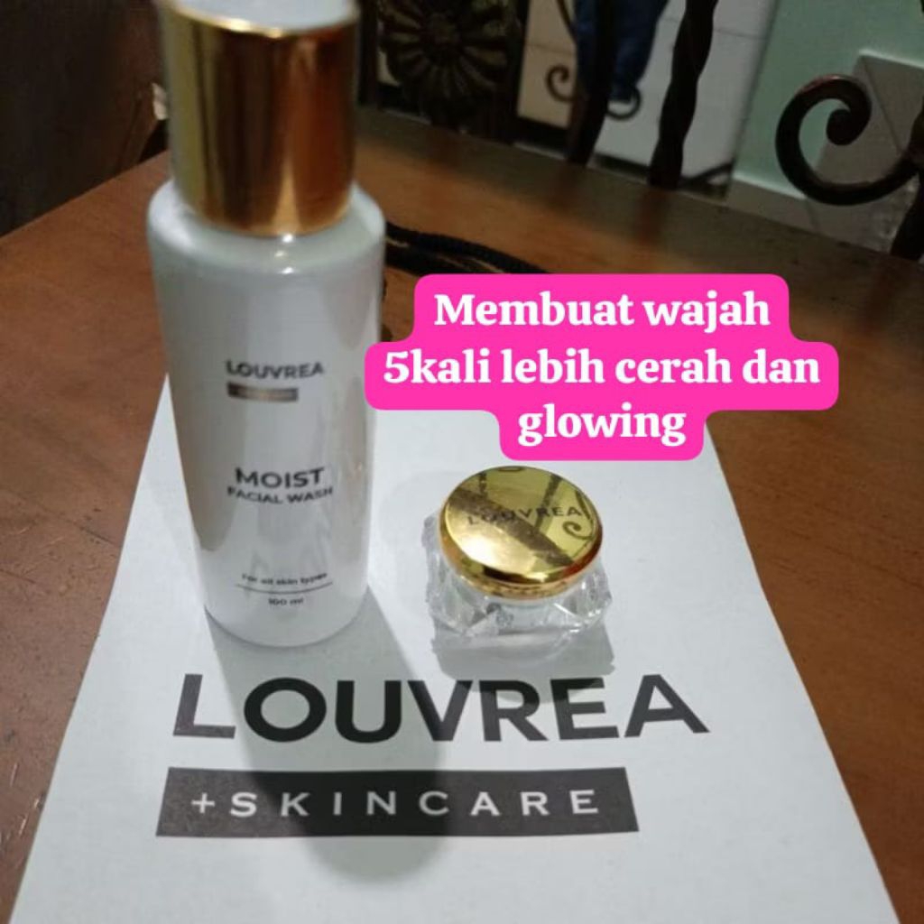 [Terlaris] Louvrea skincare glowing paket basic malam