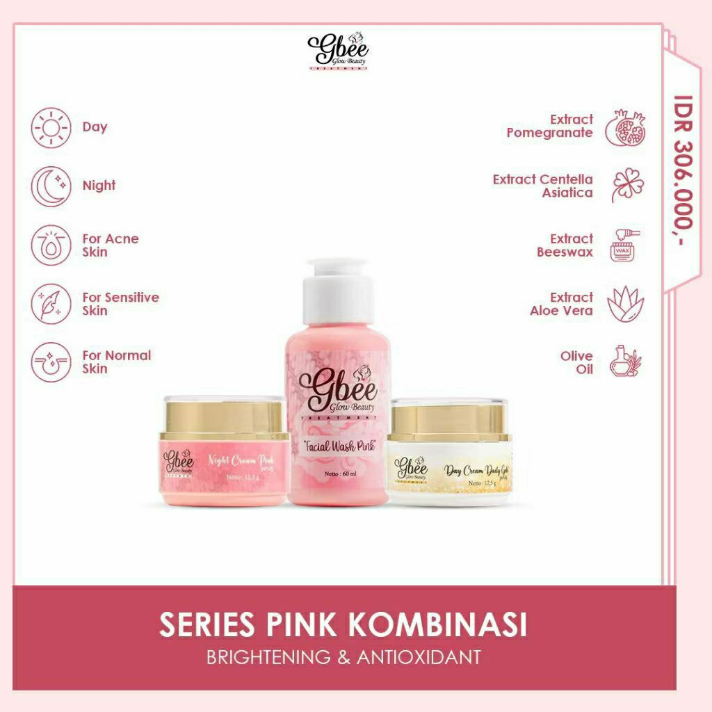 PROMO SKINCARE GBEE GLOW BEAUTY TREATMENT/Paket Kombinasi Kinclong Gbee Glow Beauty