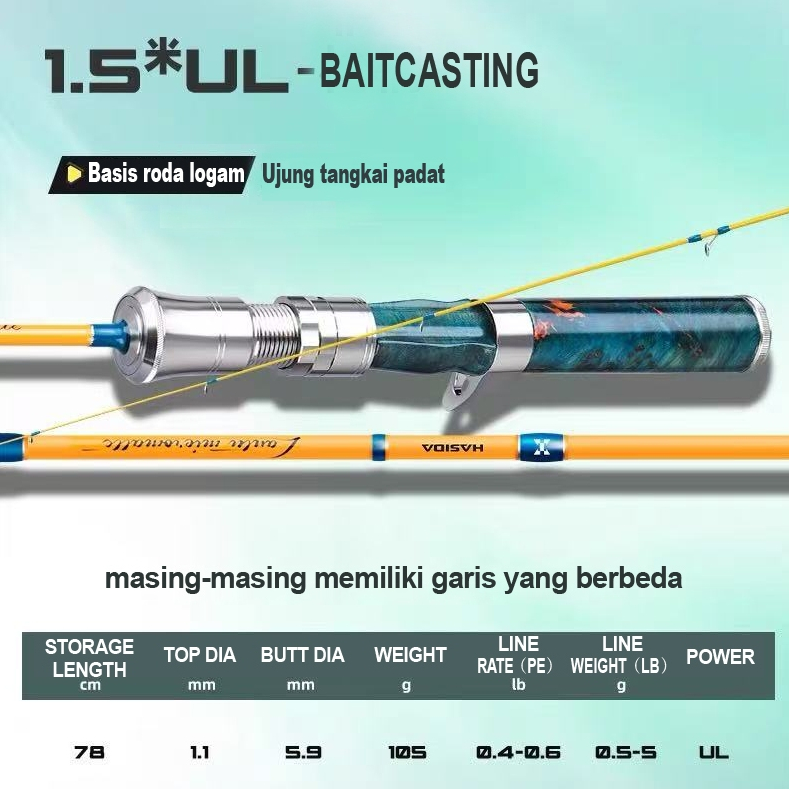 COD HASIDA Butterfly BFS Pro Joran Pancing Joran BC Casting/Spinning 1.5m 1.68m