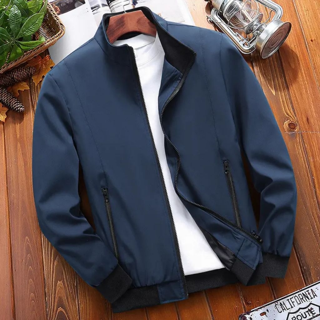 jaket bomber pria bahan katun import jaket harian jaket distro pria bahan tebal