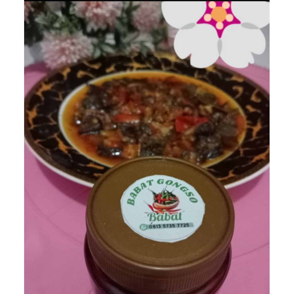 

SAMBAL BABAT GONGSO PEDAS JEPLAK NAMPOL / 200 Grm