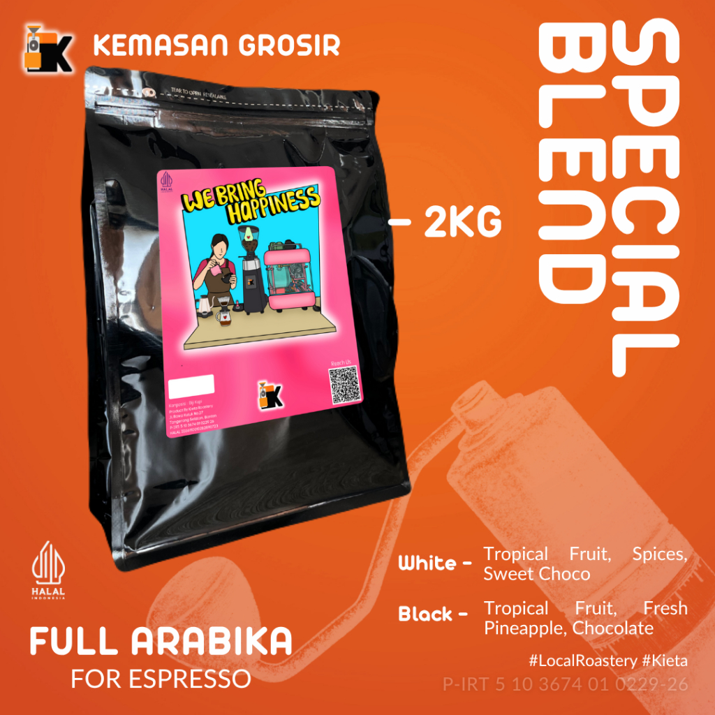 

Kieta Roastery - Biji Kopi Special Blend 2kg / Bubuk Arabica Roasted Coffee Bean Espresso Based