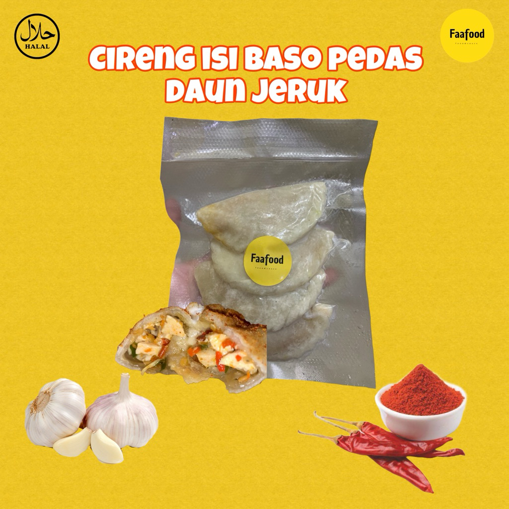 

CIRENG ISI BASO PEDAS DAUN JERUK HOME MADE FOOD FROZEN 1 PACK ISI 4