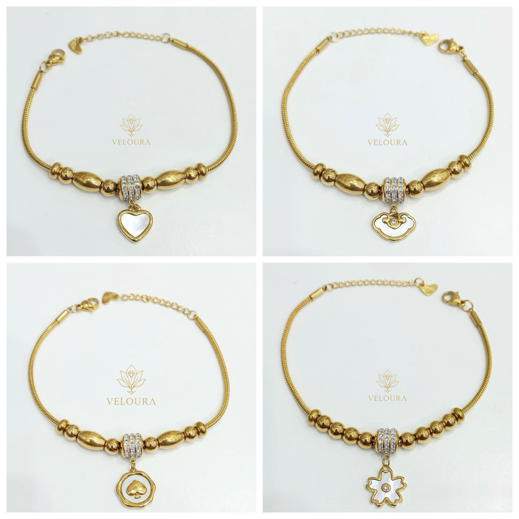 Gelang Tangan Pandora Titanium Gold