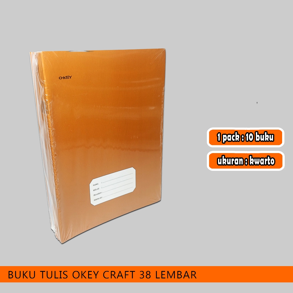 

buku tulis okey craft 38 lembar / 1 pack/ 10 buku