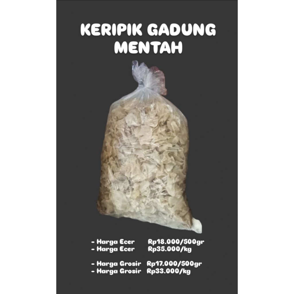

KERIPIK GADUNG MENTAH 500 GRAM ECER
