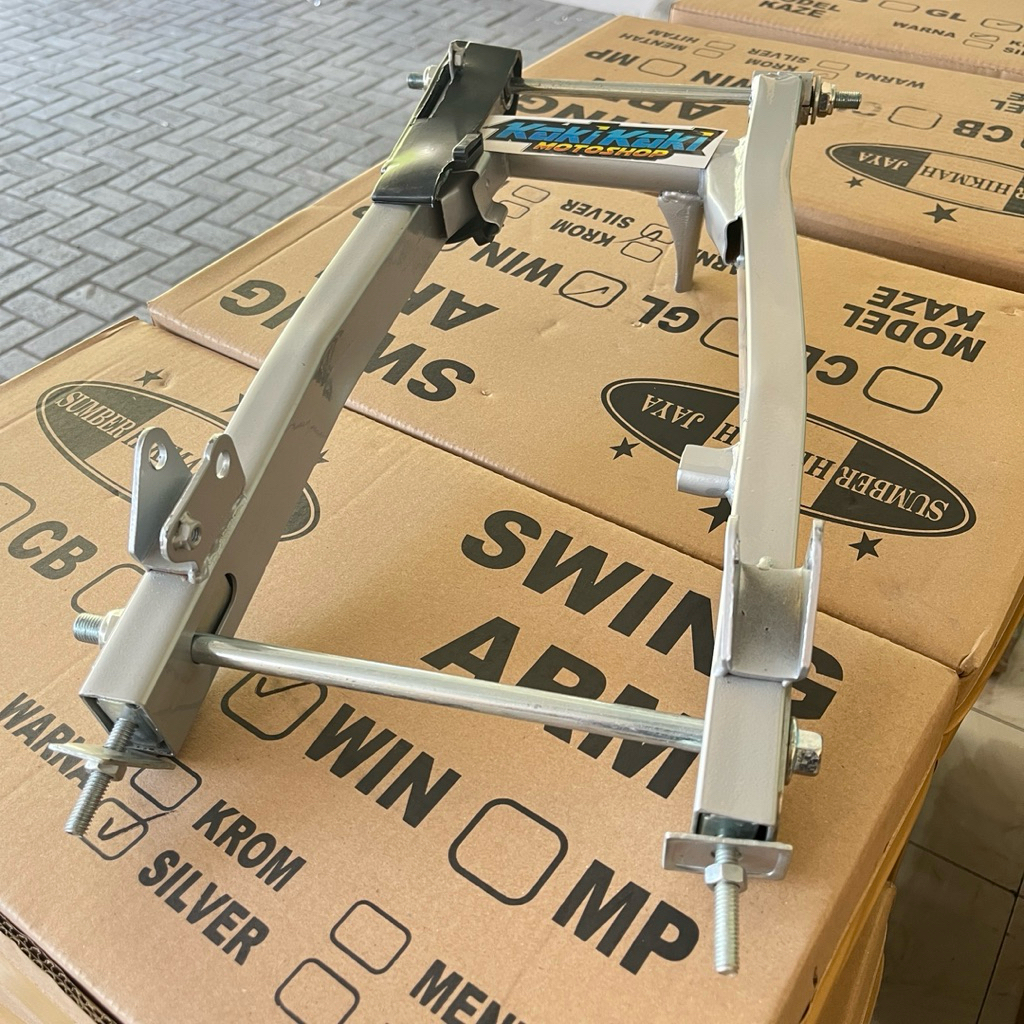 Swing Arm Arem Kaze PNP Honda Win 100 Silver Merk SHJ Fullset / Arm Win 100 Silver Model Kaze