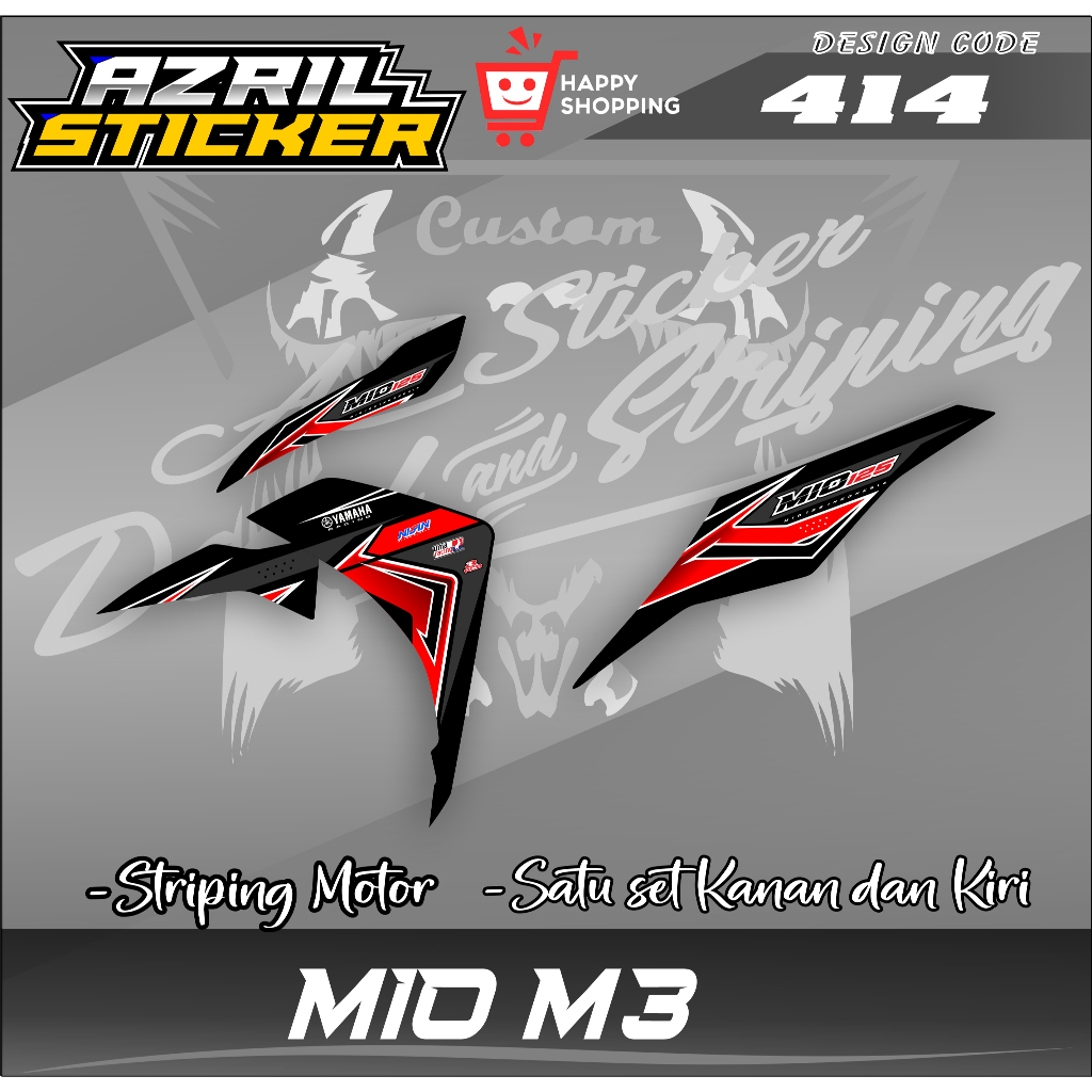 Striping Yamaha Mio M3 Variasi (4) Original Mio i 125 125i Racing 2015 2016 2017 2018 2019 2020 2021