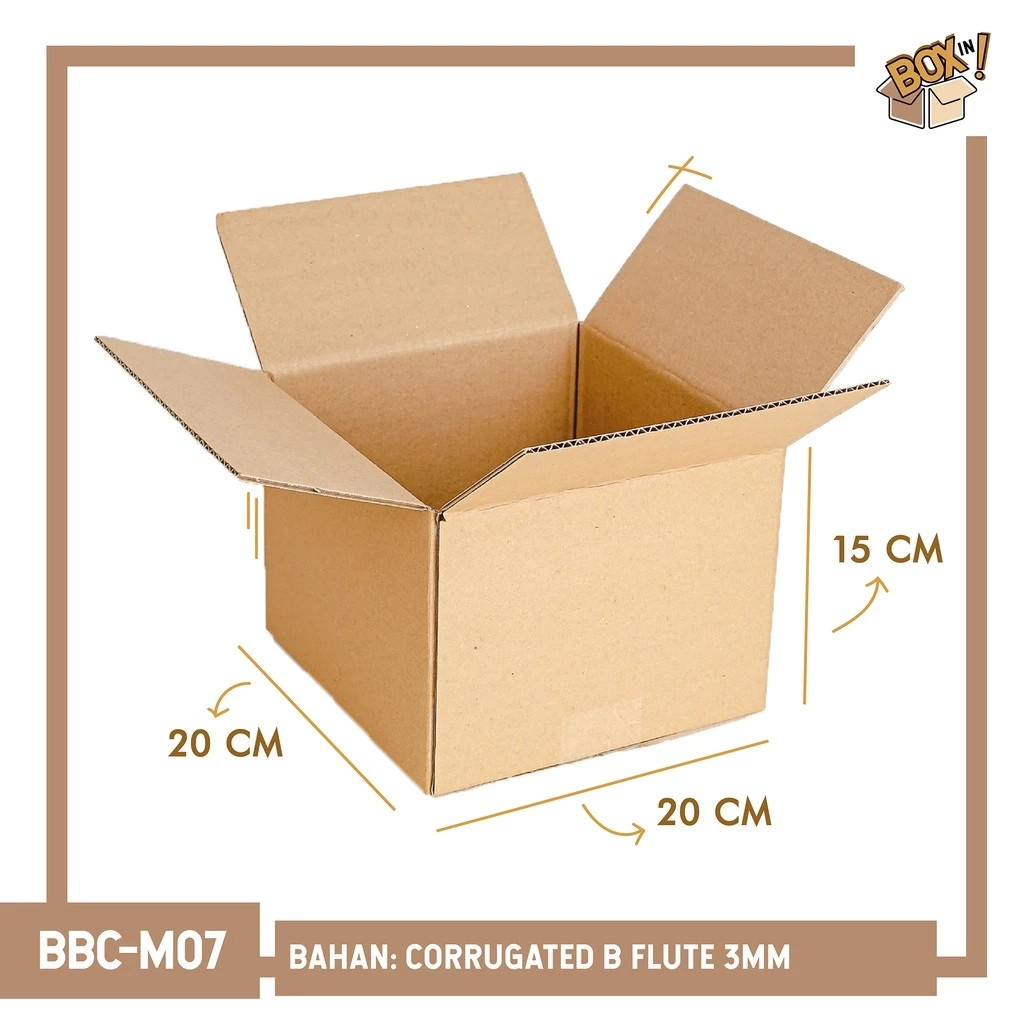 

20 x 20 x 15 cm (BBC-M07) | B FLUTE | KARDUS | CORRUGATED BOX | PACKING / Kardus Packing