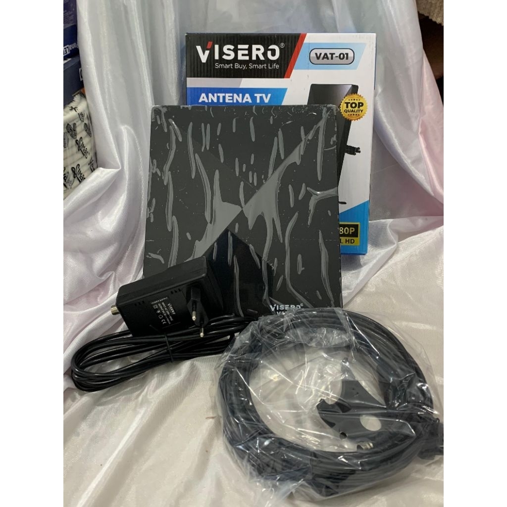 Obral Antena Digital VISERO VAT-01 FHD DVB T2 Indoor Outdoor Kabel 10m