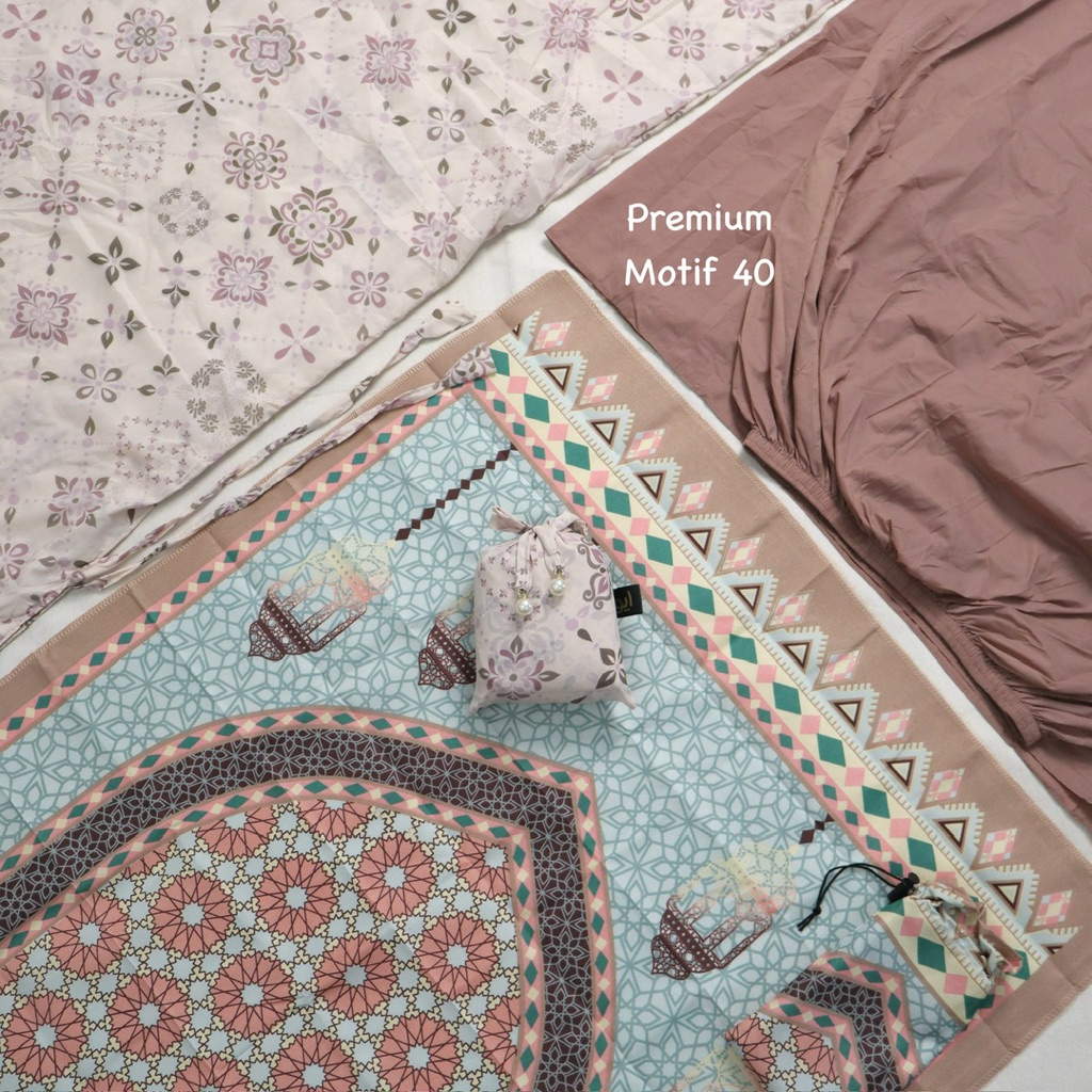 Premium Full Set Mukena Parasut Motif 2In1 + Sajadah Traveling Kashmeer