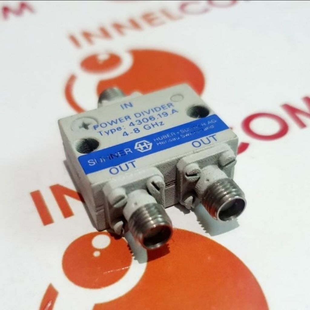 Huber Suhner 4306.19.A RF Power Divider 4-8 GHz  0.5 Watt / RF Power Splitter / RF Combiner SMA Fema