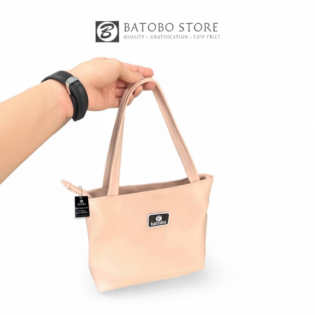 Tas Jinjing Nylon Batobo Wanita Tali Sumbu Handbag Polos FreeBox