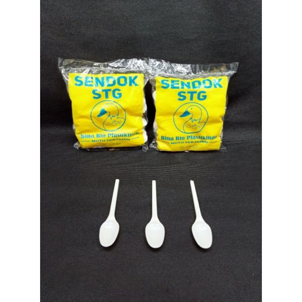 Sendok Teh / Sendok STG Putih Isi 100 Pcs / Bina Bio Plastik Indo