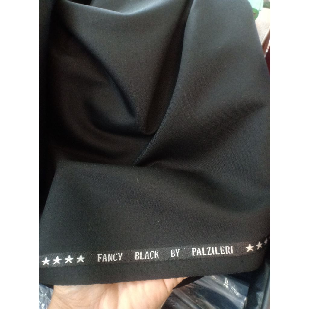 KAIN JAS/CELANA/KAIN SEMI WOOL SUPER ZET BLACK/BAHAN JAS IMPORT/