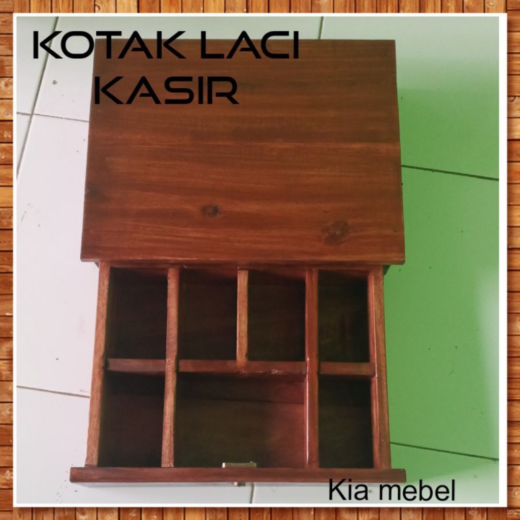Kotak Laci Kasir dari Kayu ukuran 40x30x10/laci penyimpanan uang