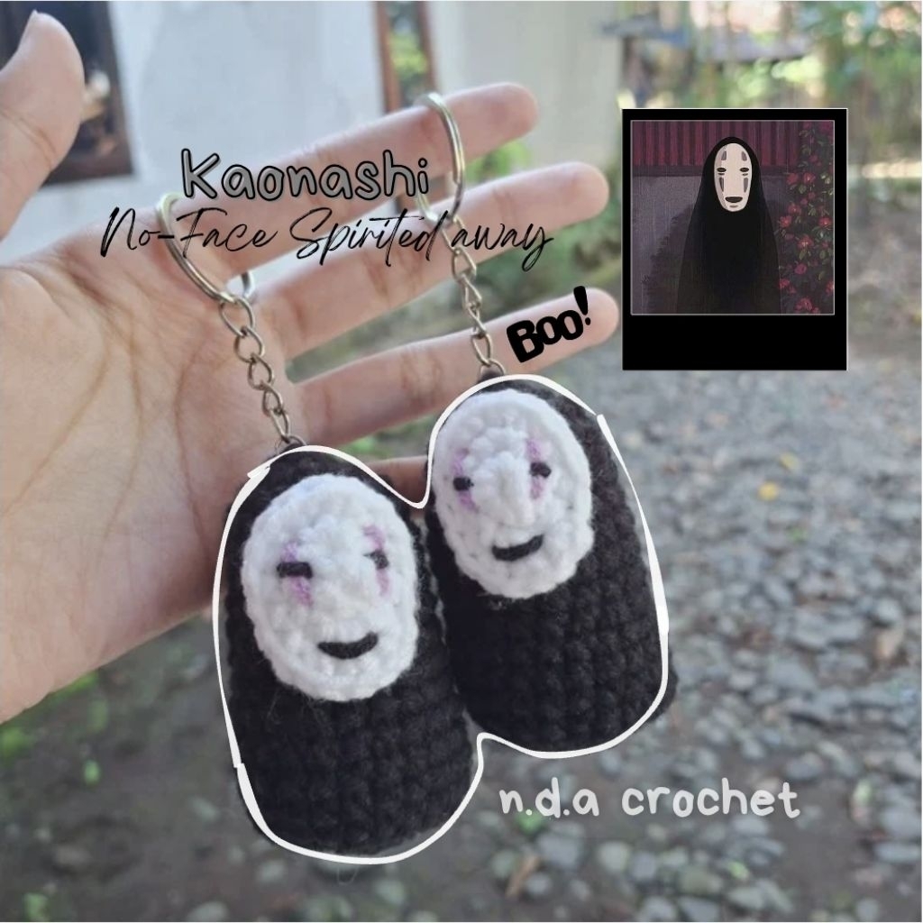 [nda] gantungan kunci/ganci/tas/keychain KAONASHI/NO-FACE/HANTU ANIME rajut/crochet/amigurumi LUCU C