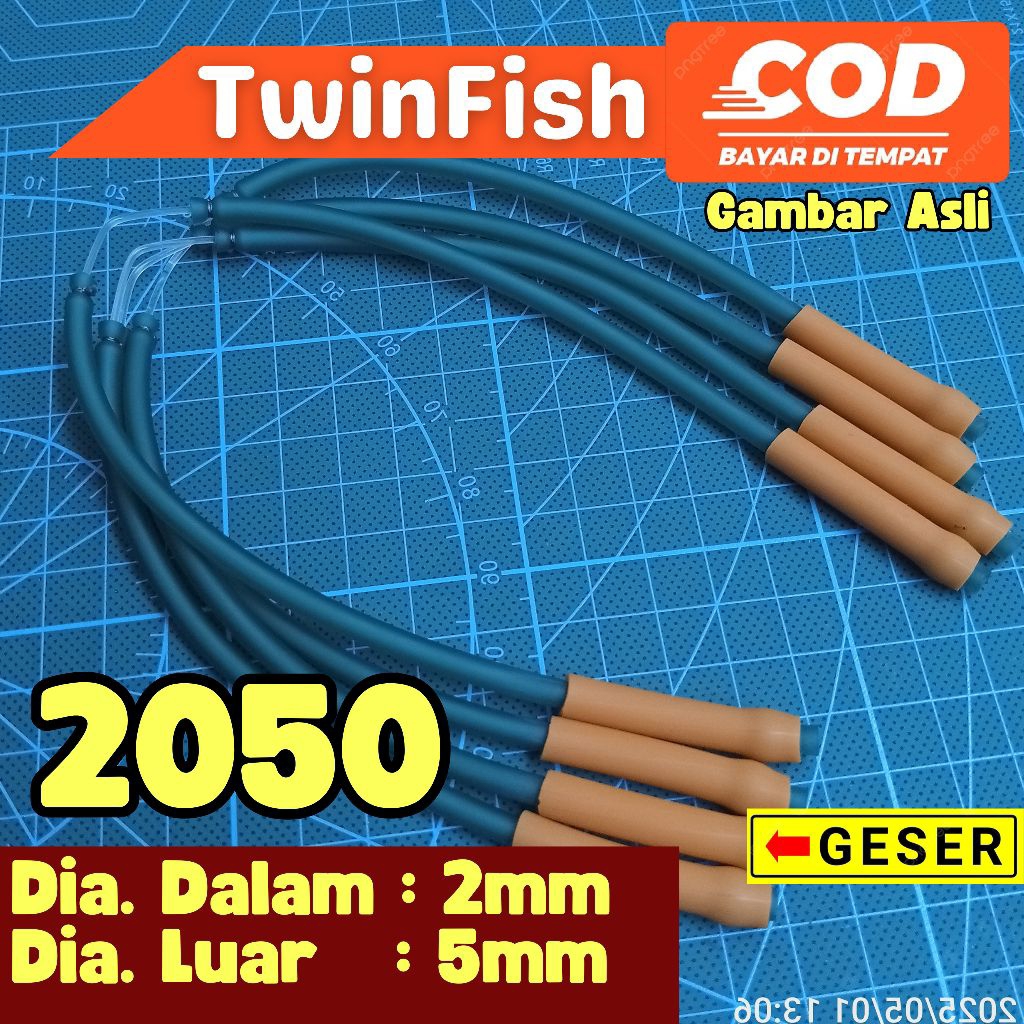 karet siap pakai 2050 lengkap green ice satu pasang khusus ketapel ikan