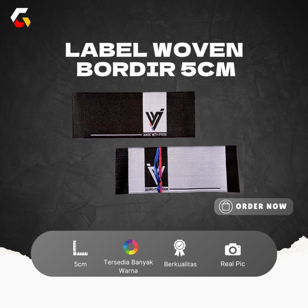 

Label Woven Damask Custom Label Bordir Rajut Label Hijab Baju Kaos Distro Awet Tidak Mudah Luntur