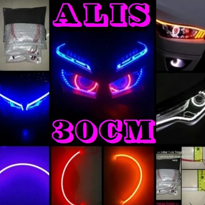 LED ALIS 30CM LOR 36DEFG LAMPU ALIS LED NEW DRL PIPIH GEPENG LENTUR FELKSIBEL VARIO BEAT NMAX PCX LE