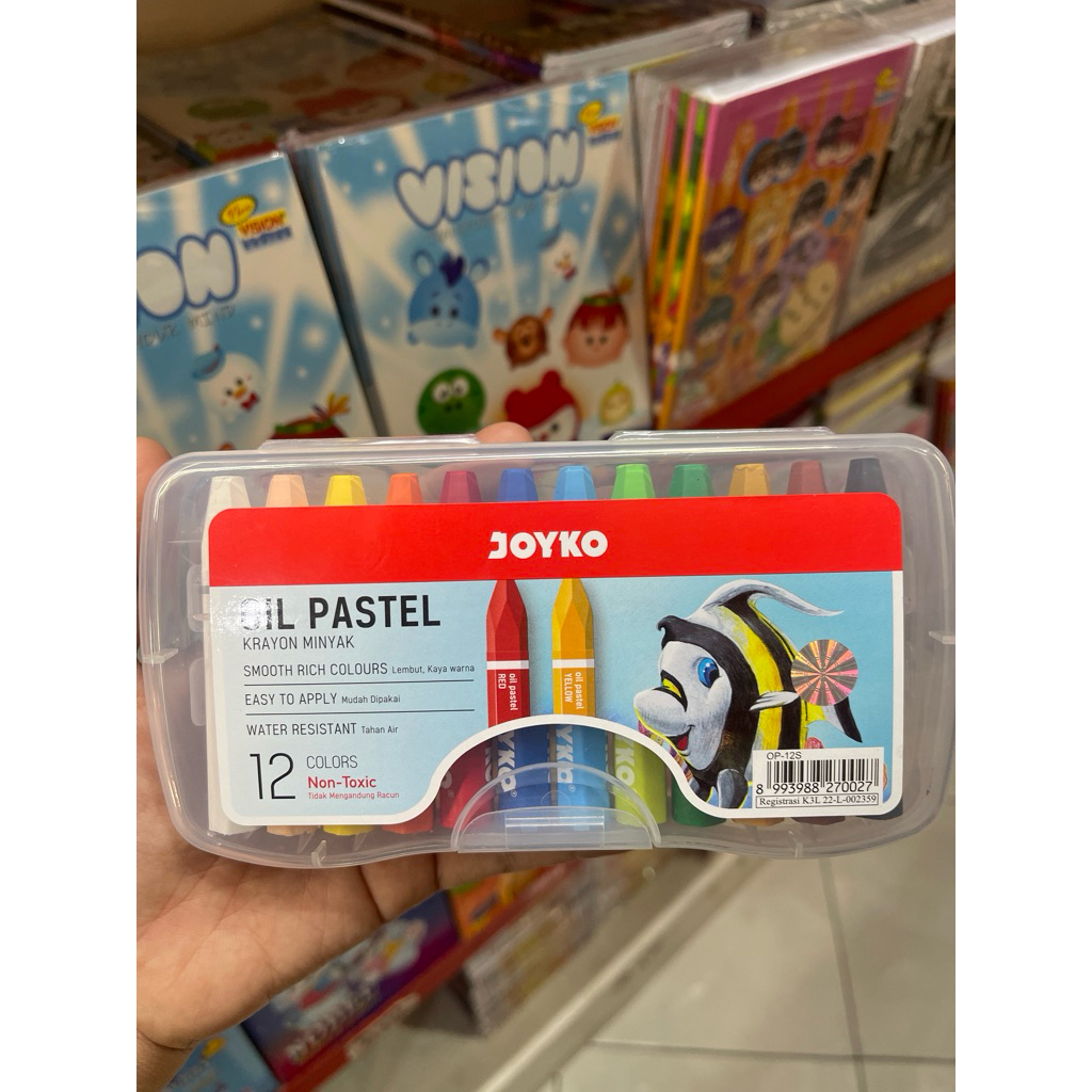 

KRAYON 12 WARNA JOYKO / KRAYON JOYKO / OIL PASTEL 12 WARNA