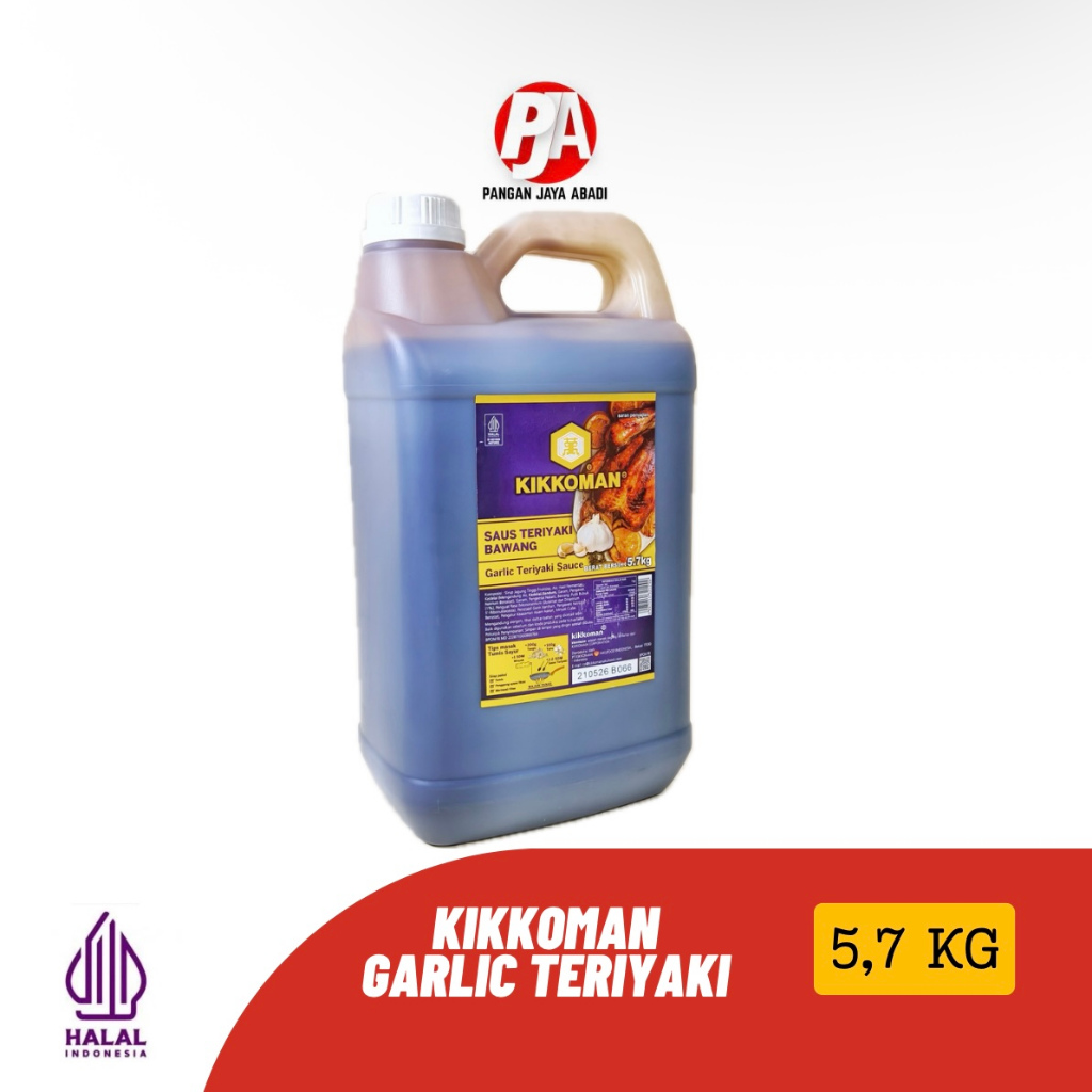 

Kikkoman Garlic Teriyaki Sauce Halal 5 LIter / 5.7KG Saus Teriyaki Bawang Putih