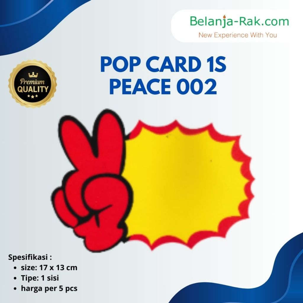 

Pop Card 1S Peace 002 Polos Kertas Promosi 1 Paket isi 5 Pcs