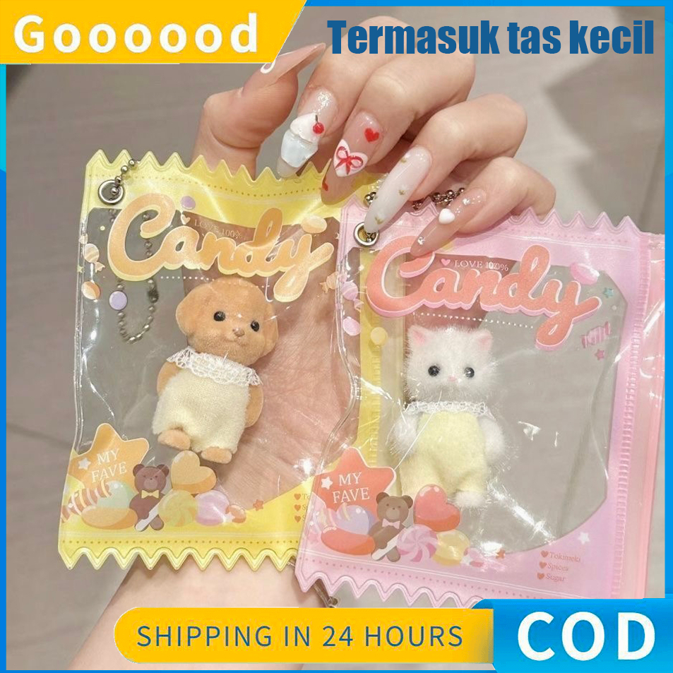 Seri baru Boneka Mini Pudel Koala Persia Mainan Kucing Kembar/Boneka Boneka Mini dengan Tas/Boneka T
