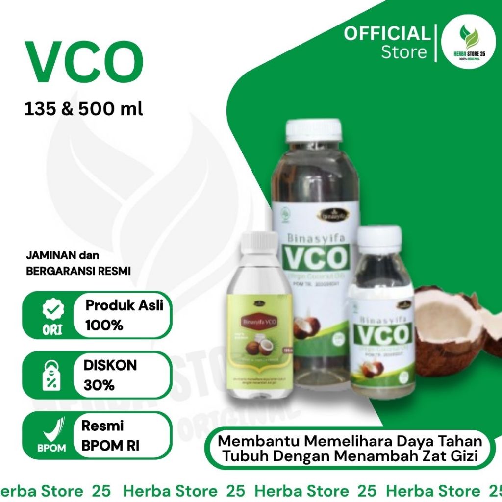 MINYAK VCO Virgin Coconut Oil Penurun Berat Badan  GIZI SR12 100% Kelapa Penambah Daya Tahan Tubuh  