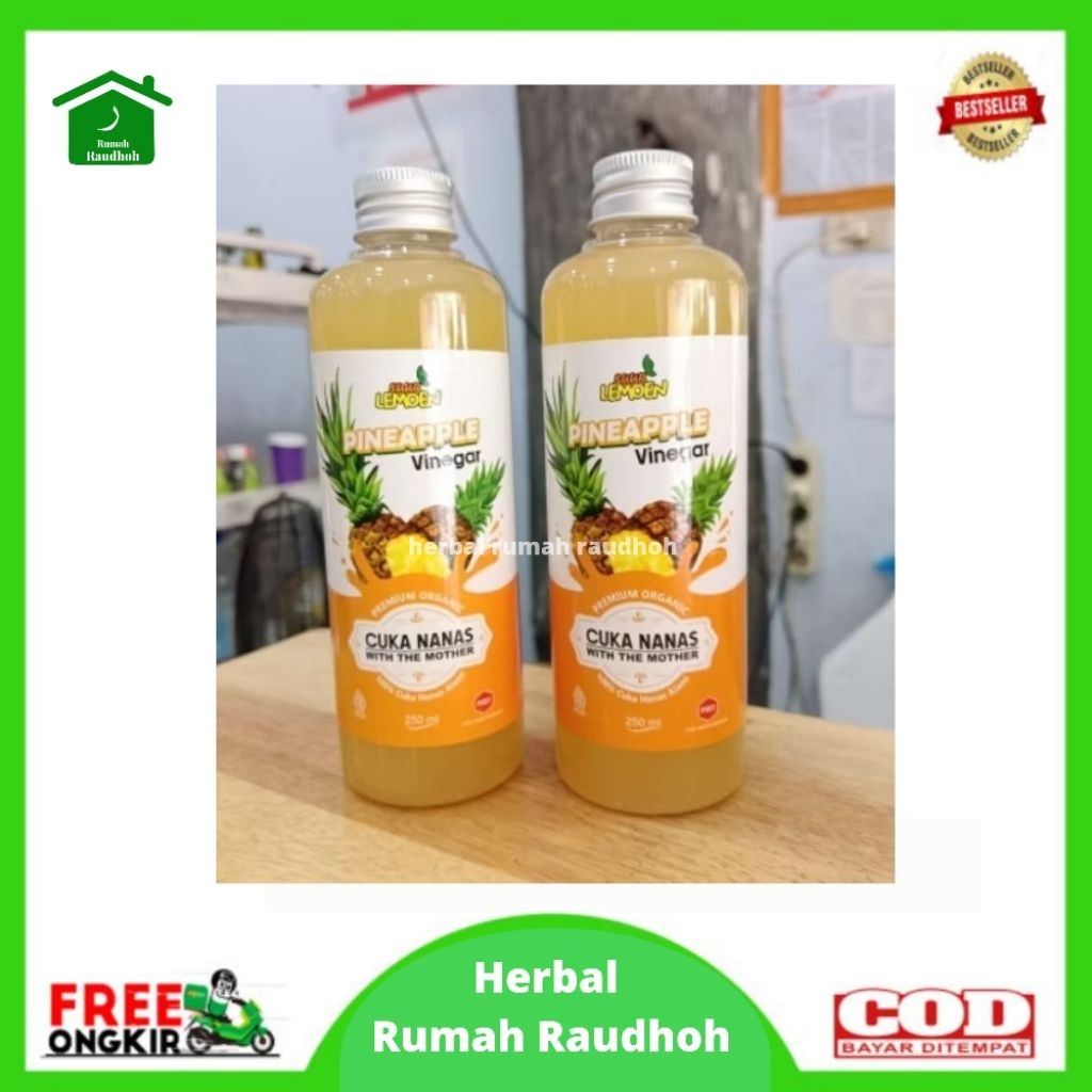 

CUKA NENAS 250 ML ORIGINAL WITH MOTHER SUUR LEMOEN - CUKA NENAS ORGANIK MURNI TANPA CAMPURAN