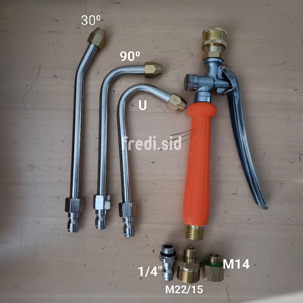 1pcs stick extend nozzle QR 1/4" + handle kran cuci ac QR 1/4"