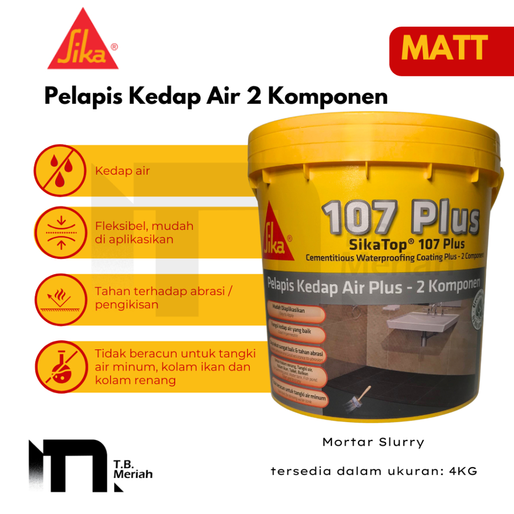 SIKATOP 107 PLUS 4Kg - Pelapis Kedap Air 2 Komponen - Pelapis 2 IN 1