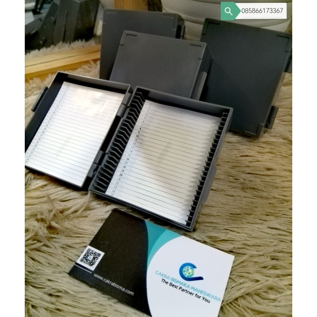 *Ready Stock* Slide box / Kotak Preparat / Mikroskop Slide box / Cover Object Glass isi 25slides