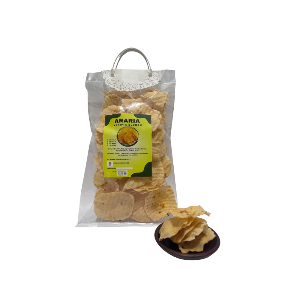 

Keripik Slondok Araria 100gr Oleh Oleh Khas Batu Malang | Kerupuk Gurih Camilan Renyah Kriuk Krispi