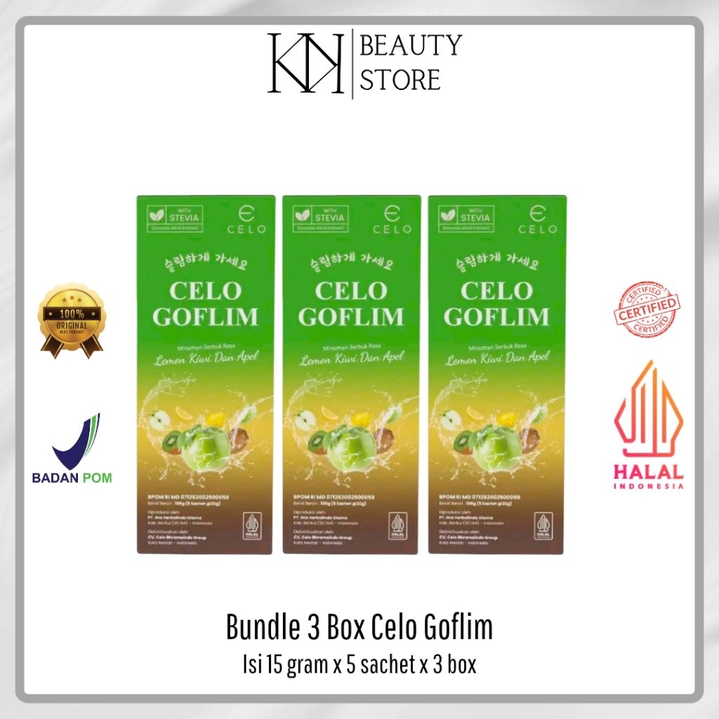 

(READY STOCK) 3 PCS - BUNDLE CELO GOFLIM POWDER DRINK - celo.beaute - celobeautebycece - celobeauteofficial