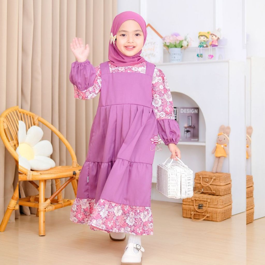 Yoona Dress By Lilbi - Little Bee Boutique - Gamis Anak 1 Tahun - Dress Muslim Anak 3 Tahun - Busana