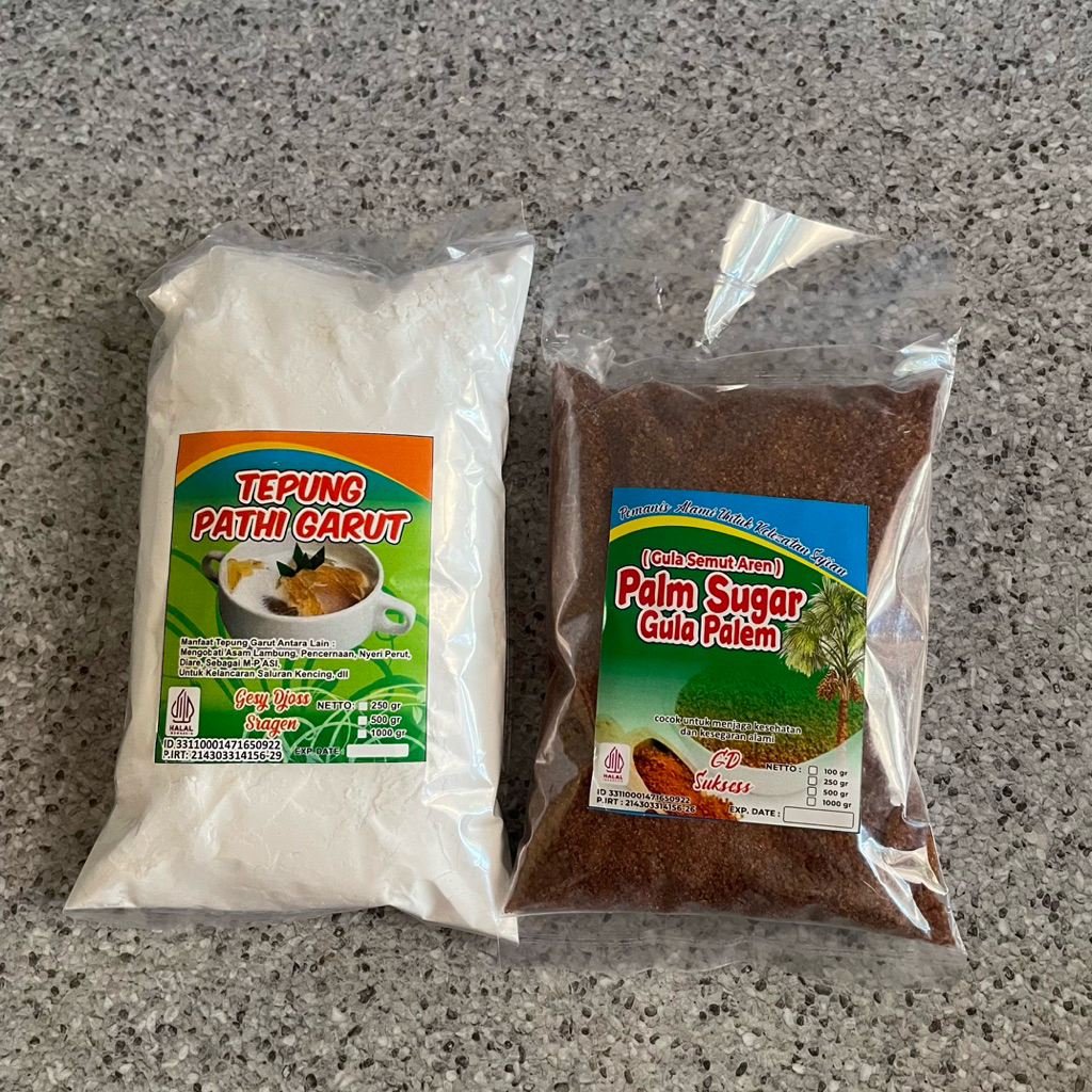 

Tepung pati garut original 250 gram gratis gula aren 250 gram BPOM ASLI