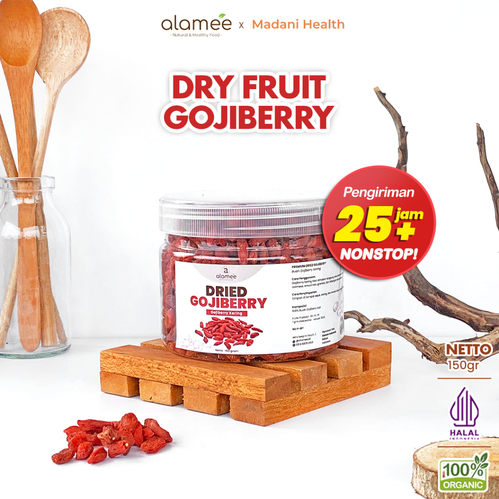 

ALAMEE Gojiberry Kering Cemilan Buah Sehat Rendah Kalori Dried Gojiberry Buah Kici Kering 150gr